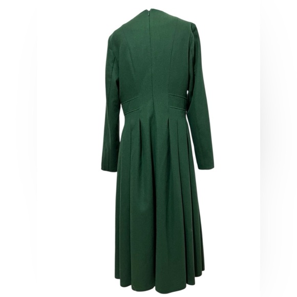 Xiaolizi Wool Blend Fit & Flare Green Long Sleeve Dress Size S - Picture 4 of 9